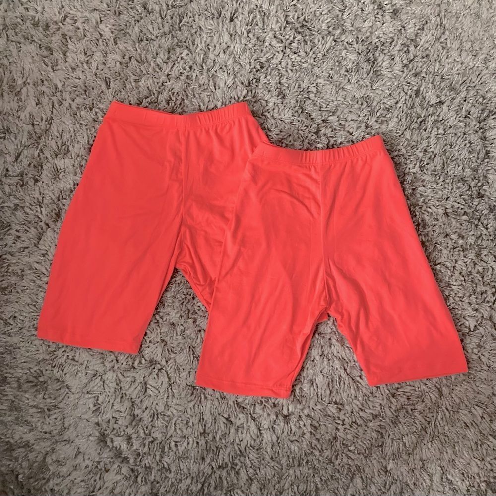Neon Orange Biker Shorts